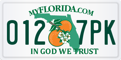 FL license plate 0127PK