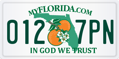 FL license plate 0127PN