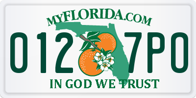 FL license plate 0127PO