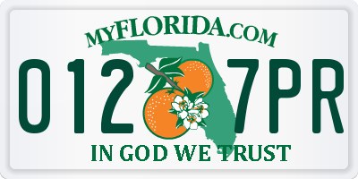 FL license plate 0127PR
