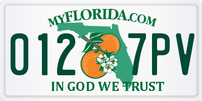 FL license plate 0127PV