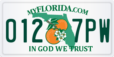 FL license plate 0127PW