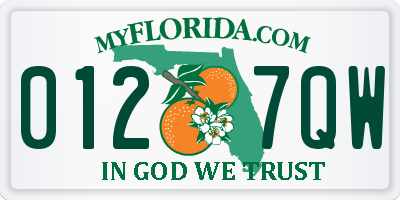 FL license plate 0127QW