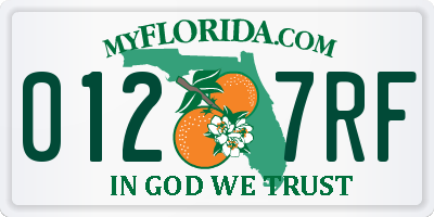 FL license plate 0127RF