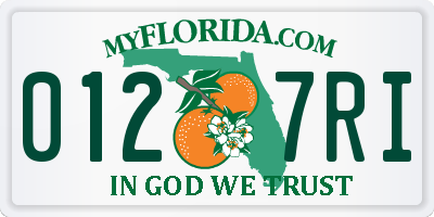 FL license plate 0127RI