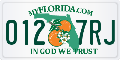 FL license plate 0127RJ