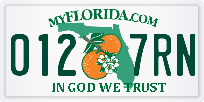 FL license plate 0127RN