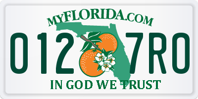 FL license plate 0127RO