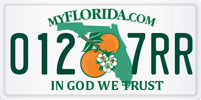 FL license plate 0127RR