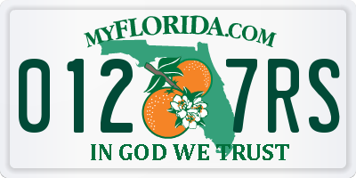 FL license plate 0127RS