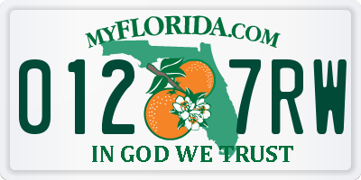 FL license plate 0127RW