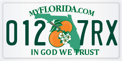 FL license plate 0127RX