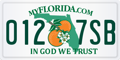 FL license plate 0127SB