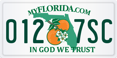 FL license plate 0127SC