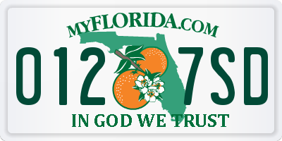 FL license plate 0127SD