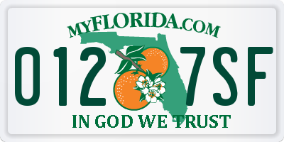 FL license plate 0127SF