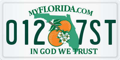 FL license plate 0127ST