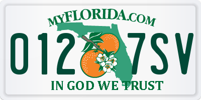 FL license plate 0127SV