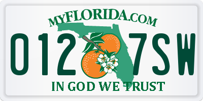 FL license plate 0127SW