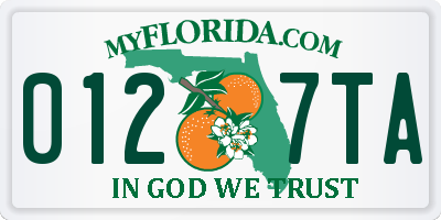 FL license plate 0127TA