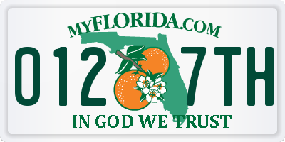 FL license plate 0127TH