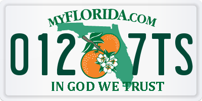 FL license plate 0127TS