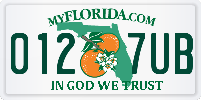 FL license plate 0127UB