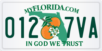 FL license plate 0127VA