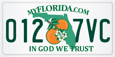 FL license plate 0127VC