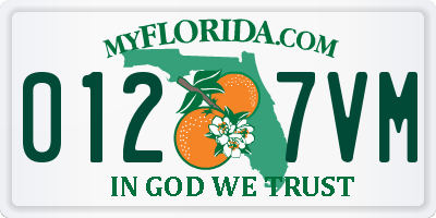 FL license plate 0127VM