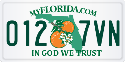 FL license plate 0127VN