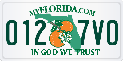 FL license plate 0127VO