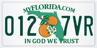 FL license plate 0127VR