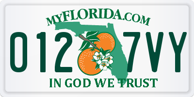 FL license plate 0127VY
