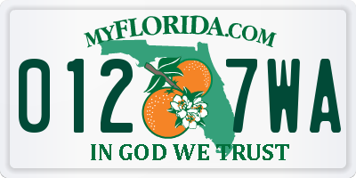 FL license plate 0127WA
