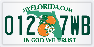 FL license plate 0127WB