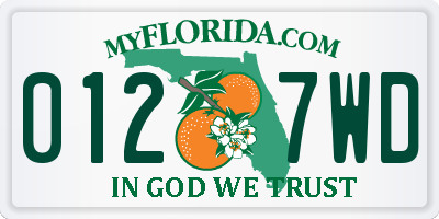 FL license plate 0127WD