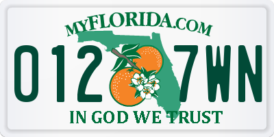 FL license plate 0127WN