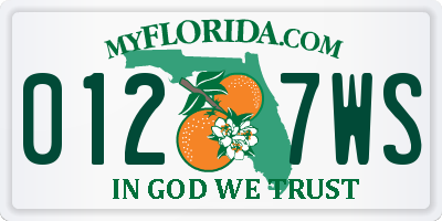 FL license plate 0127WS