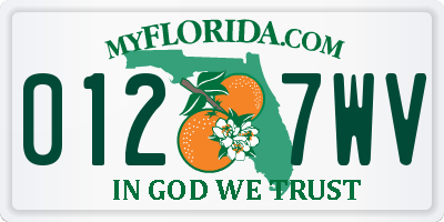 FL license plate 0127WV