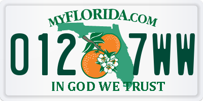 FL license plate 0127WW