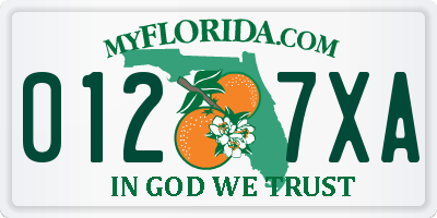 FL license plate 0127XA