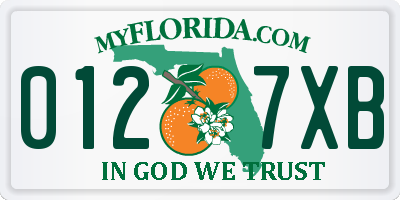 FL license plate 0127XB