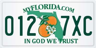 FL license plate 0127XC