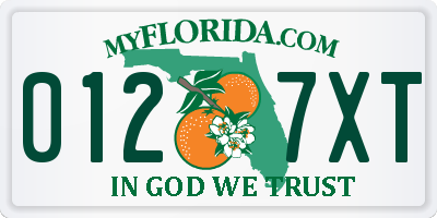FL license plate 0127XT