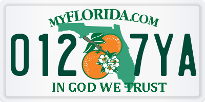 FL license plate 0127YA