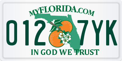 FL license plate 0127YK