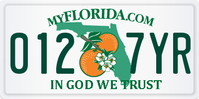 FL license plate 0127YR