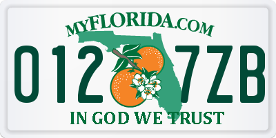 FL license plate 0127ZB