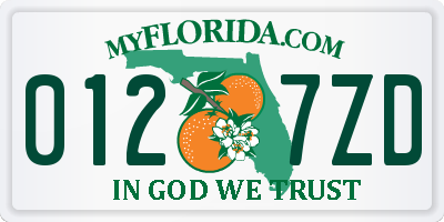 FL license plate 0127ZD